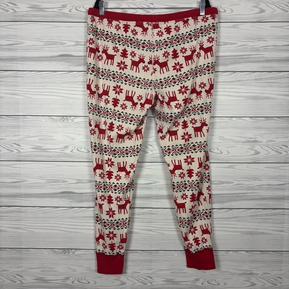 Hanna Andersson Holiday Christmas Long John Pajama Set Deer Size XXL Two Piece - Picture 10 of 13